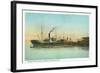 Coos Bay, Oregon - Ships Loading Lumber Scene-Lantern Press-Framed Art Print