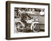 Cop on Motorcycle in Parade-null-Framed Art Print