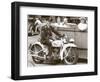 Cop on Motorcycle in Parade-null-Framed Art Print