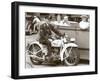 Cop on Motorcycle in Parade-null-Framed Art Print