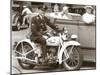 Cop on Motorcycle in Parade-null-Mounted Art Print
