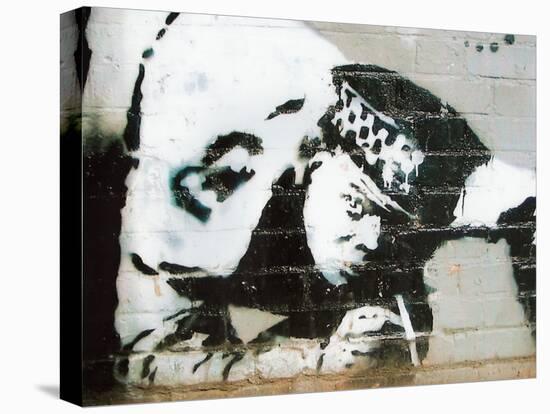 Cop Snorting Drugs Graffiti-null-Stretched Canvas