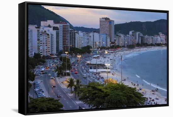 Copacabana at Night, Rio De Janeiro, Brazil, South America-Gabrielle and Michael Therin-Weise-Framed Stretched Canvas