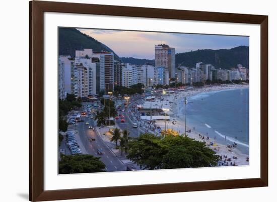 Copacabana at Night, Rio De Janeiro, Brazil, South America-Gabrielle and Michael Therin-Weise-Framed Photographic Print