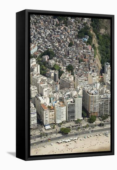 Copacabana Beach, Neighbourhood and the Morro Da Humaita Favela Behind, Rio De Janeiro, Brazil-Alex Robinson-Framed Stretched Canvas