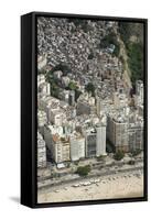 Copacabana Beach, Neighbourhood and the Morro Da Humaita Favela Behind, Rio De Janeiro, Brazil-Alex Robinson-Framed Stretched Canvas