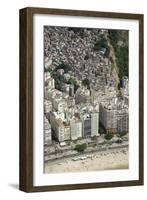 Copacabana Beach, Neighbourhood and the Morro Da Humaita Favela Behind, Rio De Janeiro, Brazil-Alex Robinson-Framed Photographic Print