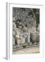 Copacabana Beach, Neighbourhood and the Morro Da Humaita Favela Behind, Rio De Janeiro, Brazil-Alex Robinson-Framed Photographic Print