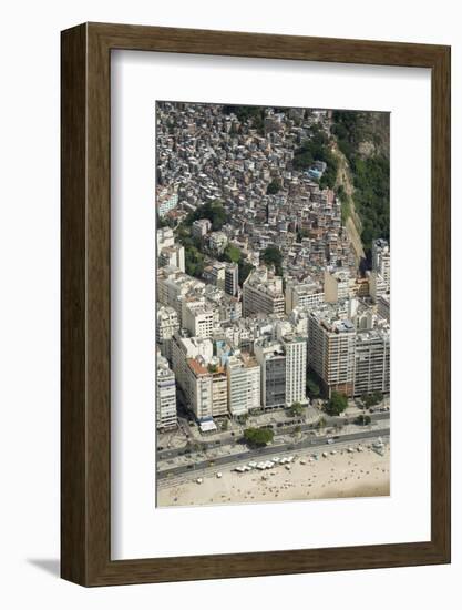 Copacabana Beach, Neighbourhood and the Morro Da Humaita Favela Behind, Rio De Janeiro, Brazil-Alex Robinson-Framed Photographic Print