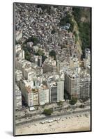 Copacabana Beach, Neighbourhood and the Morro Da Humaita Favela Behind, Rio De Janeiro, Brazil-Alex Robinson-Mounted Photographic Print