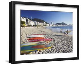 Copacabana Beach, Rio De Janeiro, Brazil-Ian Trower-Framed Photographic Print