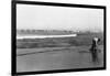 Copalis Beach, Washington - People Digging for Razor Clams-Lantern Press-Framed Art Print