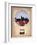 Copenhagen Air Balloon-NaxArt-Framed Art Print