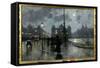 Copenhagen by Night-Paul Fischer-Framed Stretched Canvas