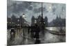 Copenhagen by Night-Paul Fischer-Mounted Giclee Print