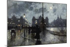 Copenhagen by Night-Paul Fischer-Mounted Giclee Print