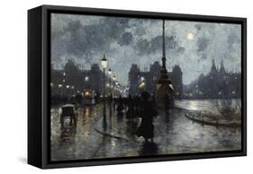 Copenhagen by Night-Paul Fischer-Framed Stretched Canvas