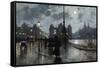 Copenhagen by Night-Paul Fischer-Framed Stretched Canvas