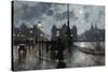 Copenhagen by Night-Paul Fischer-Stretched Canvas