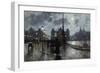 Copenhagen by Night-Paul Fischer-Framed Premium Giclee Print