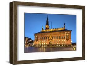 Copenhagen City Hall Illuminated at Dusk, Copenhagen, Denmark, Scandinavia, Europe-Chris Hepburn-Framed Photographic Print
