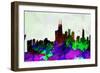 Copenhagen City Skyline-NaxArt-Framed Art Print