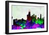 Copenhagen City Skyline-NaxArt-Framed Art Print