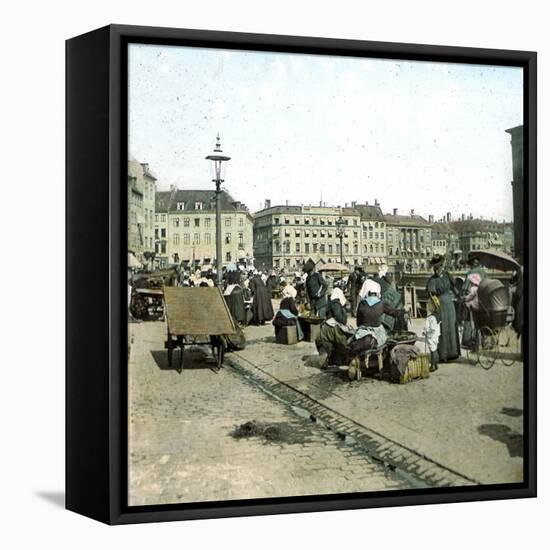 Copenhagen, Denmark, Fish Market-Leon, Levy et Fils-Framed Stretched Canvas