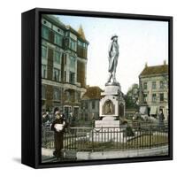 Copenhagen (Denmark), Statue of the Danish Poet Adam Gottlob Oehlenschläger (1779-1850)-Leon, Levy et Fils-Framed Stretched Canvas