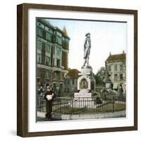 Copenhagen (Denmark), Statue of the Danish Poet Adam Gottlob Oehlenschläger (1779-1850)-Leon, Levy et Fils-Framed Photographic Print