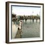 Copenhagen (Denmark), the Free Port, Swimmer's Competition-Leon, Levy et Fils-Framed Photographic Print