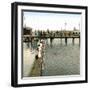 Copenhagen (Denmark), the Free Port, Swimmer's Competition-Leon, Levy et Fils-Framed Photographic Print