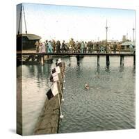 Copenhagen (Denmark), the Free Port, Swimmer's Competition-Leon, Levy et Fils-Stretched Canvas