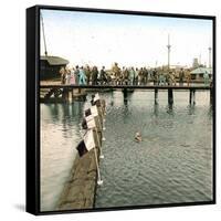 Copenhagen (Denmark), the Free Port, Swimmer's Competition-Leon, Levy et Fils-Framed Stretched Canvas