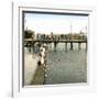 Copenhagen (Denmark), the Free Port, Swimmer's Competition-Leon, Levy et Fils-Framed Photographic Print