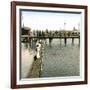 Copenhagen (Denmark), the Free Port, Swimmer's Competition-Leon, Levy et Fils-Framed Photographic Print