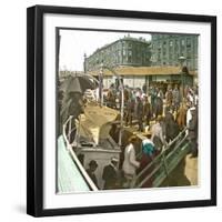 Copenhagen, Denmark, the Landing Stage of Havnegade-Leon, Levy et Fils-Framed Photographic Print