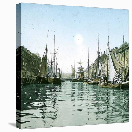 Copenhagen, Denmark, the New Harbour, around 1900-Leon, Levy et Fils-Stretched Canvas