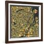 Copenhagen Map-Jazzberry Blue-Framed Art Print