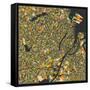 Copenhagen Map-Jazzberry Blue-Framed Stretched Canvas