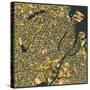 Copenhagen Map-Jazzberry Blue-Stretched Canvas