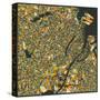 Copenhagen Map-Jazzberry Blue-Stretched Canvas