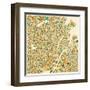 Copenhagen Map-Jazzberry Blue-Framed Art Print