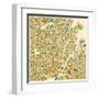 Copenhagen Map-Jazzberry Blue-Framed Art Print