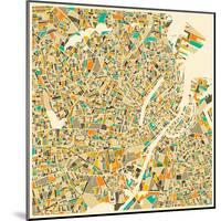 Copenhagen Map-Jazzberry Blue-Mounted Art Print