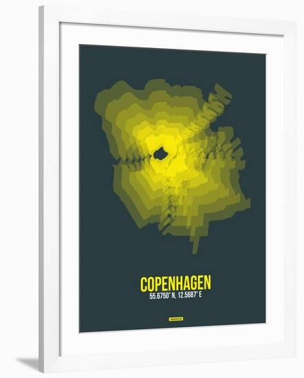 Copenhagen Radiant Map 1-NaxArt-Framed Art Print