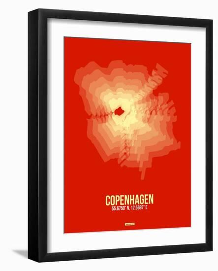 Copenhagen Radiant Map 4-NaxArt-Framed Art Print