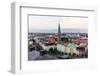 Copenhagen Skyline by Evening. Denmark Capital City Streets and Danish House Roofs. Copenhagen Old-aliaksei kruhlenia-Framed Photographic Print