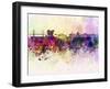 Copenhagen Skyline in Watercolor Background-paulrommer-Framed Art Print