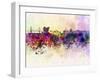 Copenhagen Skyline in Watercolor Background-paulrommer-Framed Art Print